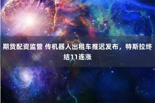 期货配资监管 传机器人出租车推迟发布，特斯拉终结11连涨